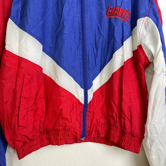 Vtg Team NFL Triple Fat Goose Giants Track Jacket Medium Windbreaker Mens Red - Picture 4 of 11